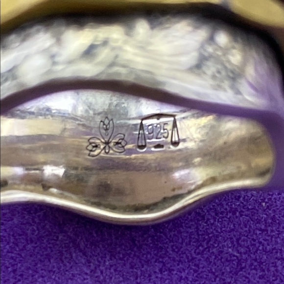 💛 Elegant Sterling Silver, Gold, and Copper Meditation Spinner Ring - Picture 2 of 6